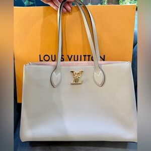 Louis Vuitton LockMe Shopping Tote Bag Beige
